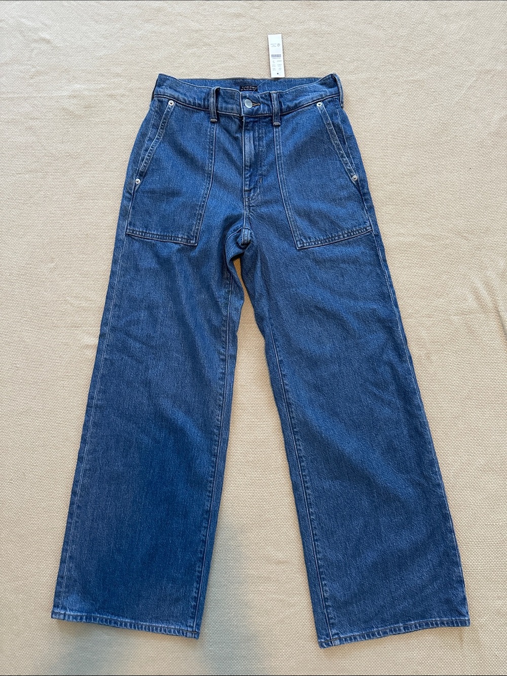 NWT J.Crew Camp-Pocket Wide-Leg Jeans Elaine Wash High Rise 24 (Best fit SZ 25) - Picture 5 of 10